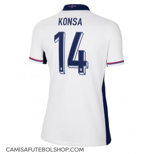 Camisa de time de futebol Inglaterra Ezri Konsa #14 Replicas 1º Equipamento Feminina Europeu 2024 Manga Curta